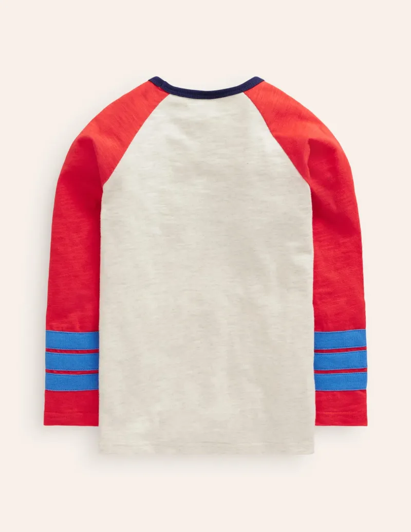 Tops, T-Shirts & Polos-Boden Raglan T-Shirt-Oatmeal Marl/ Sunset Orange OatmealMarl/SunsetOrange
