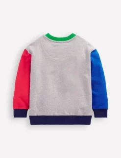 Sweatshirts & Hoodies | Tops, T-Shirts & Polos-Boden Rainbow Sweatshirt-Grey Marl Colourblock GreyMarlColourblock
