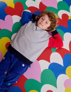 Sweatshirts & Hoodies | Tops, T-Shirts & Polos-Boden Rainbow Sweatshirt-Grey Marl Colourblock GreyMarlColourblock