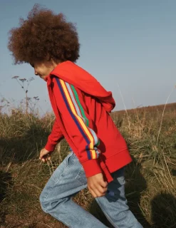 Sweatshirts & Hoodies | Tops, T-Shirts & Polos-Boden Rainbow Zip-Up Hoodie-Cherry Tomato Red CherryTomatoRed