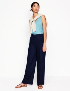 Nightwear & Lougewear | T-Shirts & Tanks-Boden Regular V-Neck Slub Tank-Duck Egg Blue DuckEggBlue