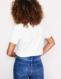 Tops & Blouses | T-Shirts & Tanks-Boden Regular V-Neck Slub T-shirt- White