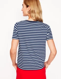 Nightwear & Lougewear | T-Shirts & Tanks-Boden Relaxed Novelty T-Shirt-French Navy, Hearts FrenchNavy,Hearts