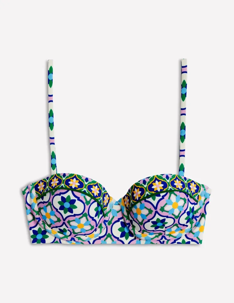 Swimwear-Boden Rhodes Cup-Size Bikini Top-Multi, Floweret Tile Multi,FloweretTile