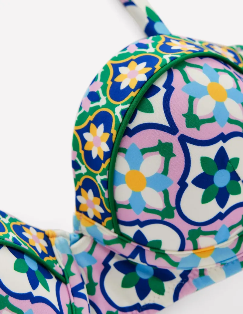 Swimwear-Boden Rhodes Cup-Size Bikini Top-Multi, Floweret Tile Multi,FloweretTile