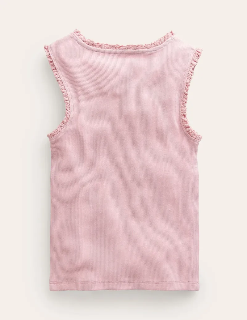 Tops & T-Shirts-Boden Ribbed Lace Trim Tank Top-French Pink FrenchPink