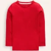 Tops & T-Shirts-Boden Ribbed Long Sleeve T-Shirt-Cherry Jam/Soft Ivory Stripe CherryJam/SoftIvoryStripe