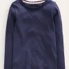 Tops & T-Shirts-Boden Ribbed Long Sleeve T-Shirt-Starboard Blue StarboardBlue