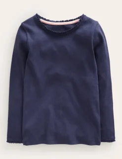 Tops & T-Shirts-Boden Ribbed Long Sleeve T-Shirt-Starboard Blue StarboardBlue