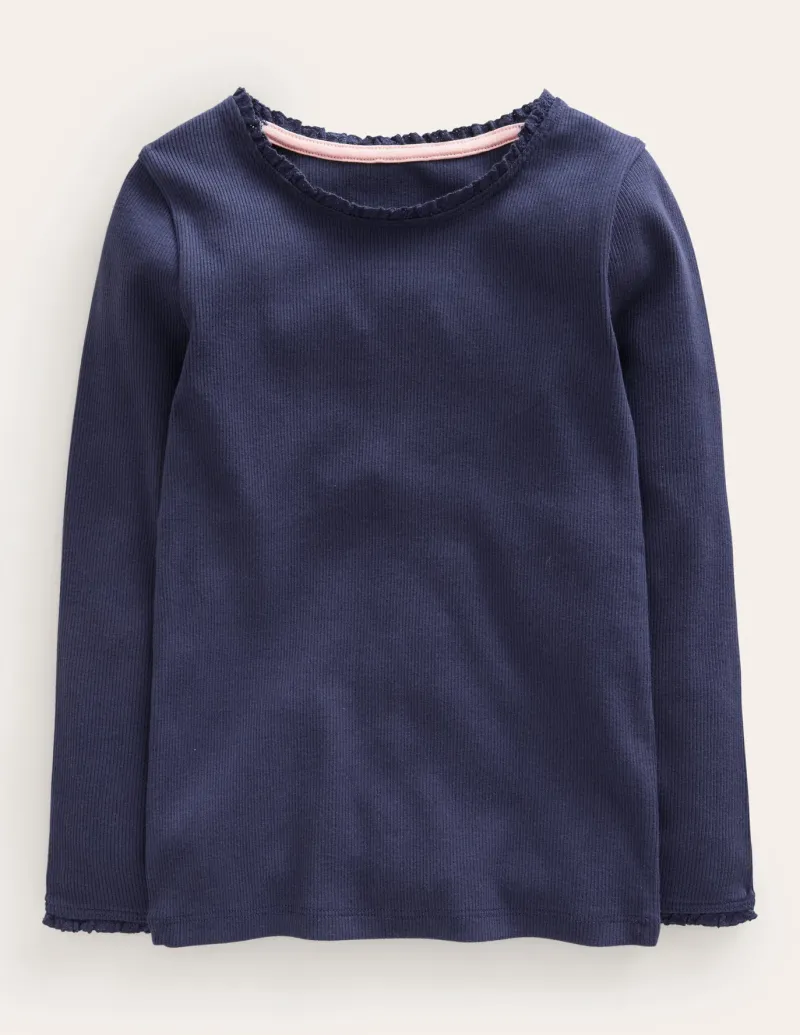 Tops & T-Shirts-Boden Ribbed Long Sleeve T-Shirt-Starboard Blue StarboardBlue