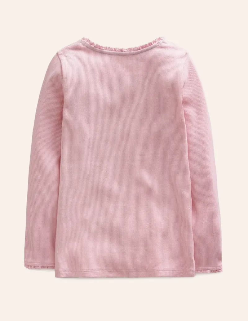 Tops & T-Shirts-Boden Ribbed Long Sleeve T-Shirt-French Pink FrenchPink