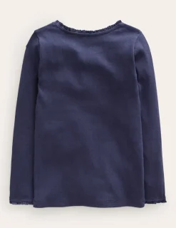 Tops & T-Shirts-Boden Ribbed Long Sleeve T-Shirt-Starboard Blue StarboardBlue