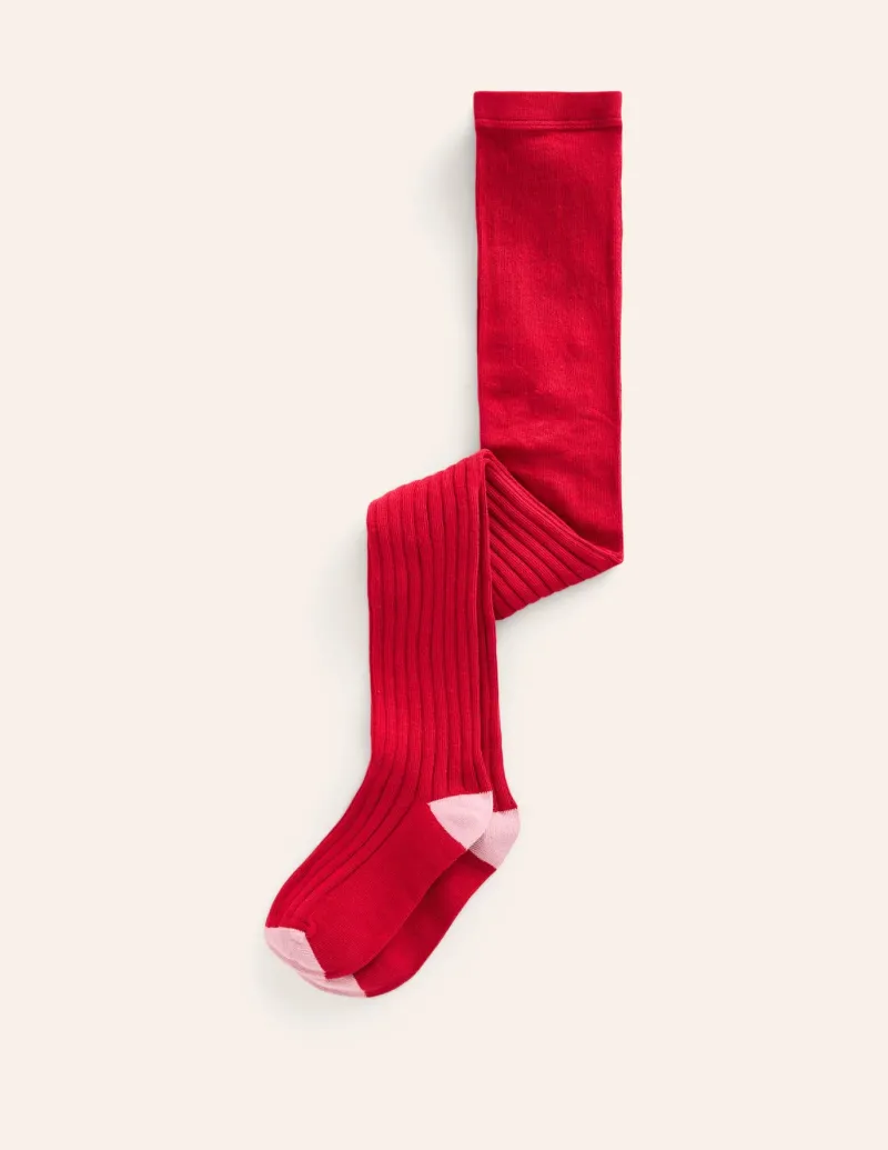 Socks & Tights-Boden Ribbed Tights-Carmine Red CarmineRed