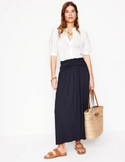 Skirts-Boden Rosaline Jersey Skirt- Navy