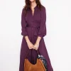 Petite Dresses | Midi-Boden Rowena Trim Jersey Shirt Dress- Damson