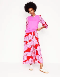 Dresses & Jumpsuits | Midi-Boden Ruby Collarless Shirt Dress-Rouge, Bow Scatter Rouge,BowScatter