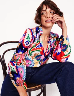 Suits & Tailoring | Tops & Blouses-Boden Ruffle Collar Blouse-Ivory, Botanical Paisley Ivory,BotanicalPaisley