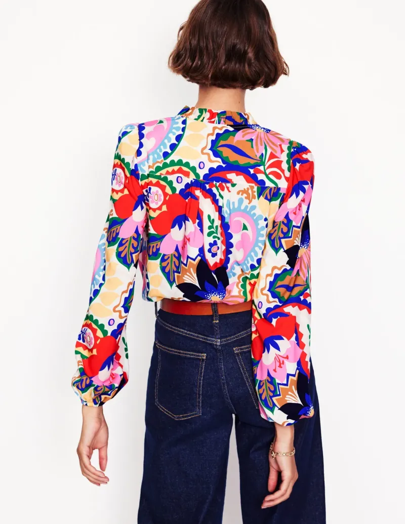 Suits & Tailoring | Tops & Blouses-Boden Ruffle Collar Blouse-Ivory, Botanical Paisley Ivory,BotanicalPaisley