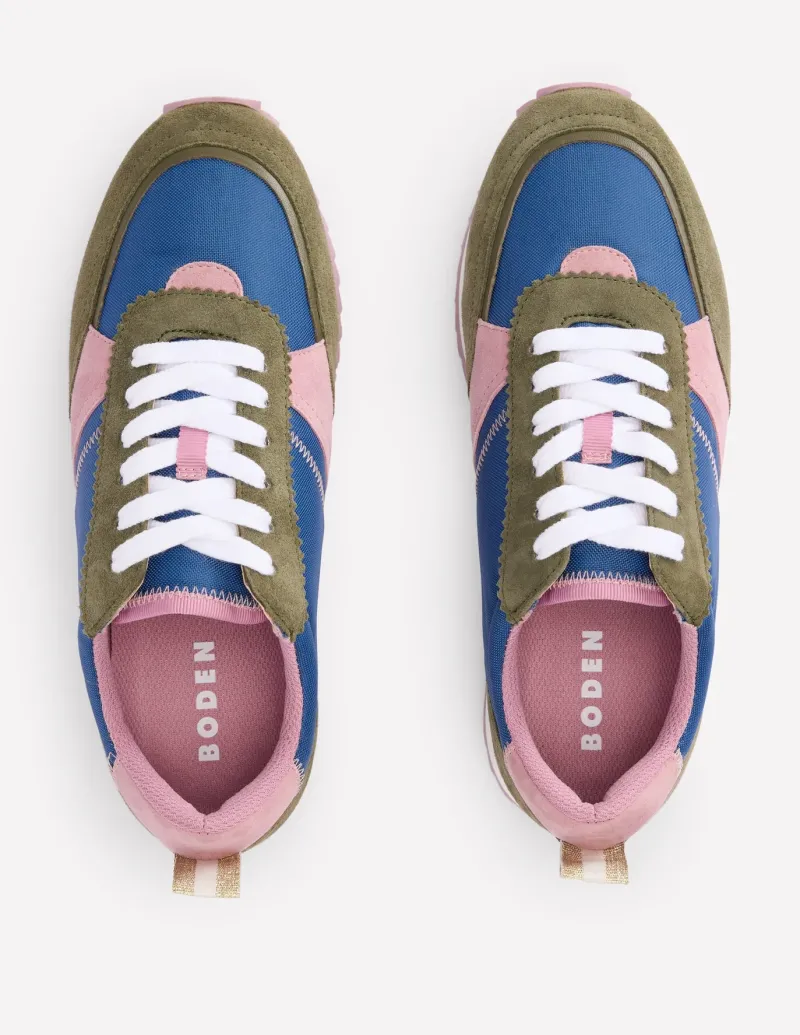 Flats | Nightwear & Lougewear-Boden Runner Sneakers-Blue Colourblock BlueColourblock