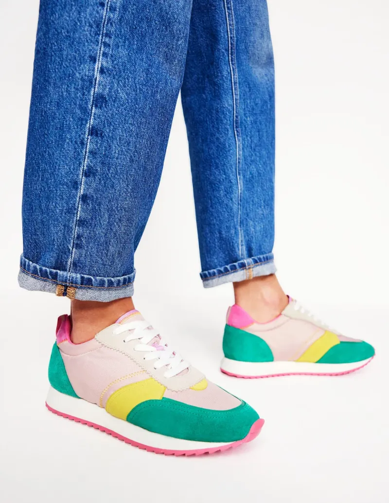 Flats | Nightwear & Lougewear-Boden Runner Sneakers-Pink Colourblock PinkColourblock