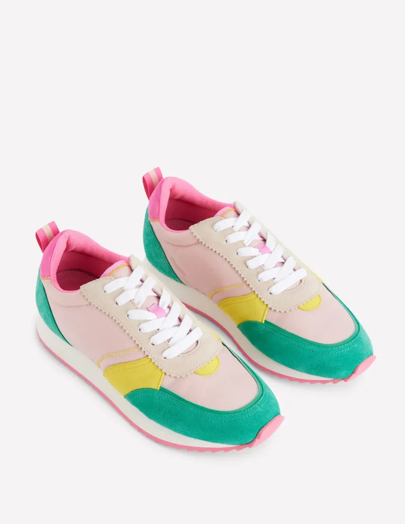 Flats | Nightwear & Lougewear-Boden Runner Sneakers-Pink Colourblock PinkColourblock