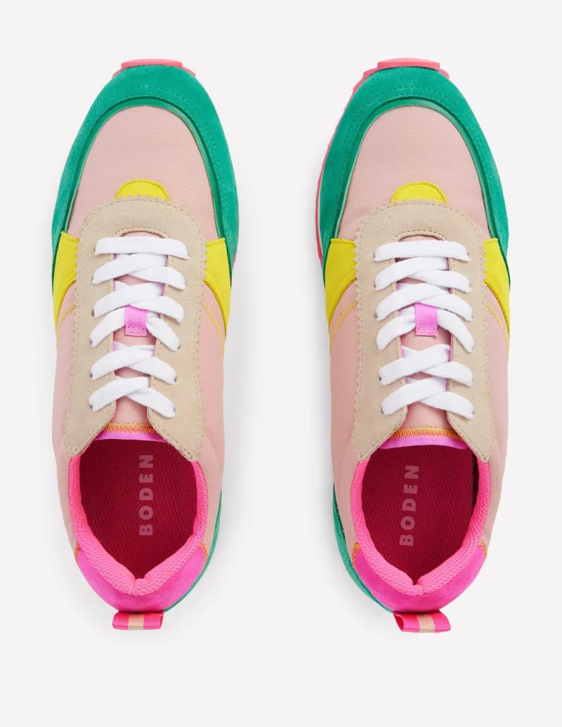 Flats | Nightwear & Lougewear-Boden Runner Sneakers-Pink Colourblock PinkColourblock