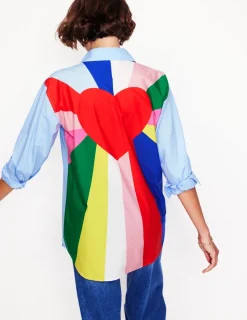 Shirts | Tops & Blouses-Boden Sadie Relaxed Cotton Shirt-Multi, Heart Spectrum Multi,HeartSpectrum