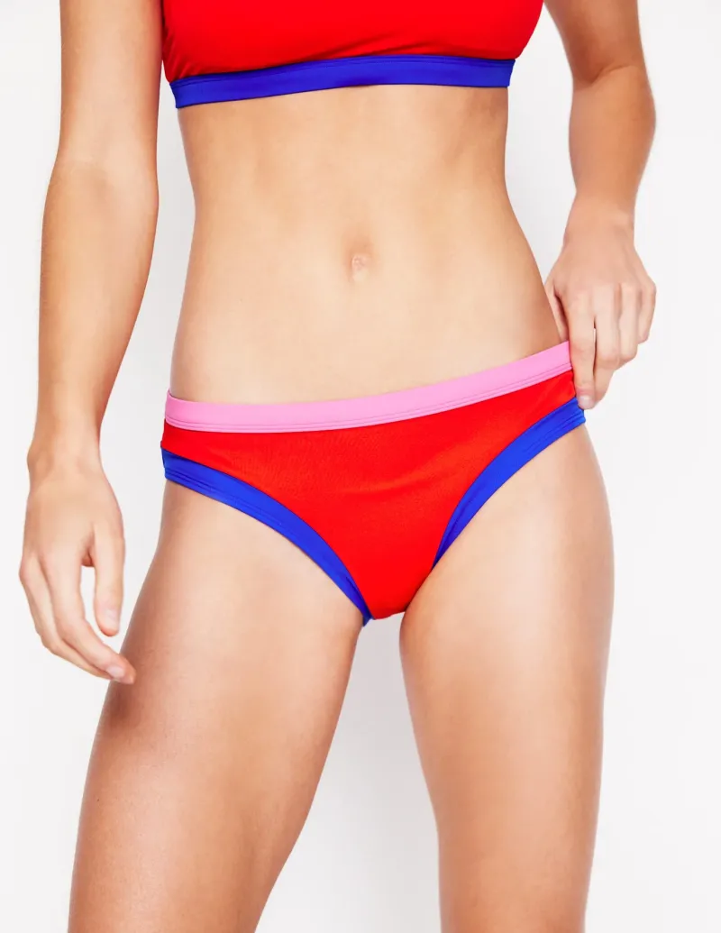 Swimwear-Boden Santorini Bikini Bottoms-Fire colourblock Firecolourblock