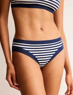 Swimwear-Boden Santorini Bikini Bottoms-Navy/ Ivory Stripe Navy/IvoryStripe
