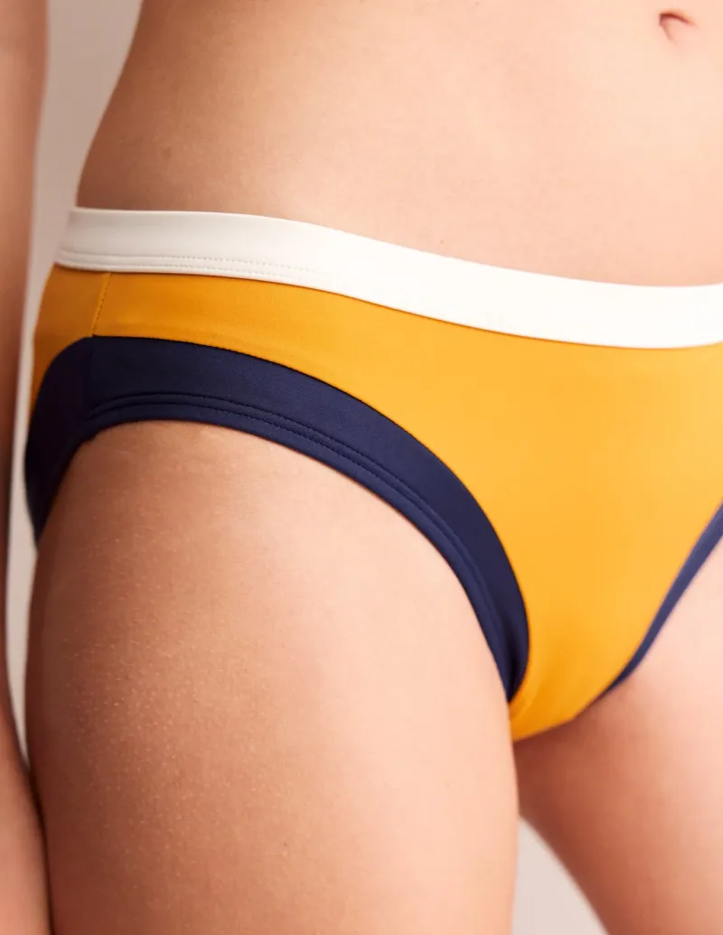 Swimwear-Boden Santorini Bikini Bottoms-Saffron Yellow Colourblock SaffronYellowColourblock