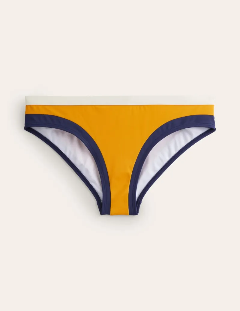Swimwear-Boden Santorini Bikini Bottoms-Saffron Yellow Colourblock SaffronYellowColourblock