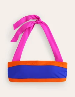 Swimwear-Boden Santorini Bikini Top-Blue/Pink Colourblock Blue/PinkColourblock