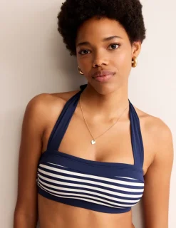 Swimwear-Boden Santorini Bikini Top-French Navy, Ivory Stripe FrenchNavy,IvoryStripe