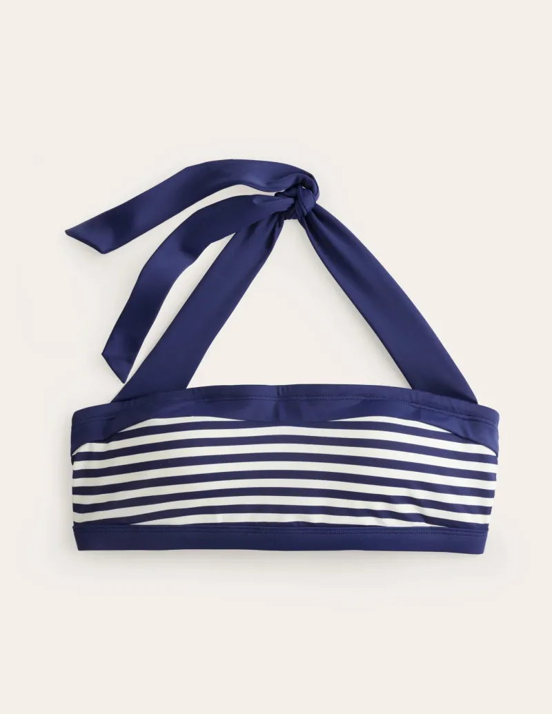 Swimwear-Boden Santorini Bikini Top-French Navy, Ivory Stripe FrenchNavy,IvoryStripe