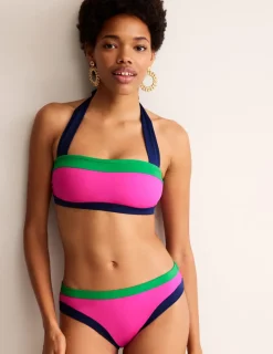Swimwear-Boden Santorini Bikini Top-Super Pink Colourblock SuperPinkColourblock