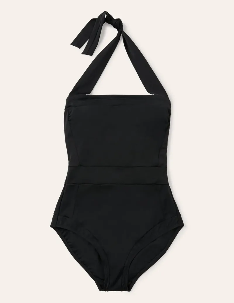 Swimwear-Boden Santorini Halterneck Swimsuit- Black