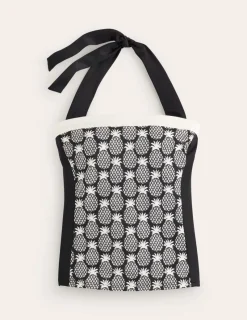 Swimwear-Boden Santorini Tankini Top-Black, Pineapple Geo Black,PineappleGeo