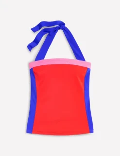 Swimwear-Boden Santorini Tankini Top-Fire Red Colourblock FireRedColourblock