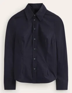Tops & Blouses | Shirts-Boden Saskia Stretch Cotton Shirt- Navy