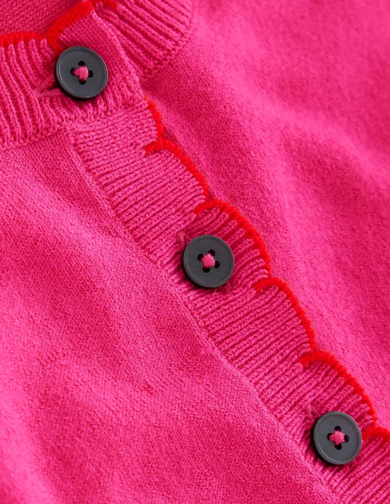 Dresses & Jumpsuits | Short-Boden Scallop Henley Knitted Dress-Pink Peony PinkPeony
