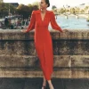 Dresses & Jumpsuits | Midi-Boden Scalloped Collar Tea Dress-Poppy Red PoppyRed