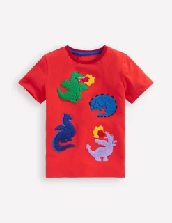 Tops, T-Shirts & Polos-Boden Short Sleeve Bouclé T-shirt-Jam Red Dragons JamRedDragons