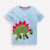 Tops, T-Shirts & Polos-Boden Short Sleeve Bouclé T-shirt-Glacier Blue Dino GlacierBlueDino