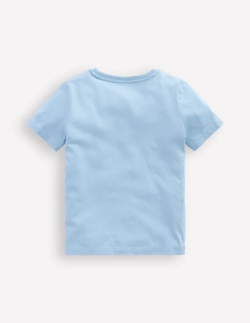 Tops, T-Shirts & Polos-Boden Short Sleeve Bouclé T-shirt-Glacier Blue Dino GlacierBlueDino