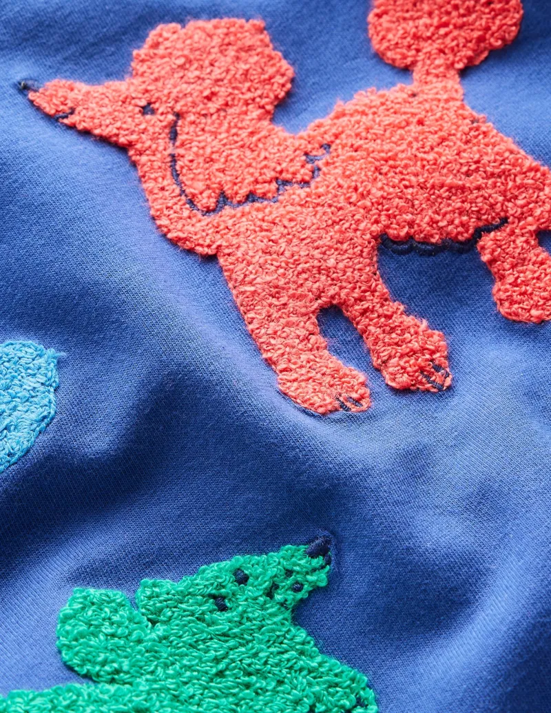 Tops, T-Shirts & Polos-Boden Short Sleeve Bouclé T-shirt-Starboard Blue Dogs StarboardBlueDogs