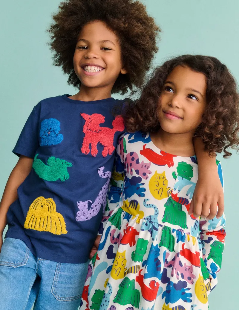Tops, T-Shirts & Polos-Boden Short Sleeve Bouclé T-shirt-Starboard Blue Dogs StarboardBlueDogs