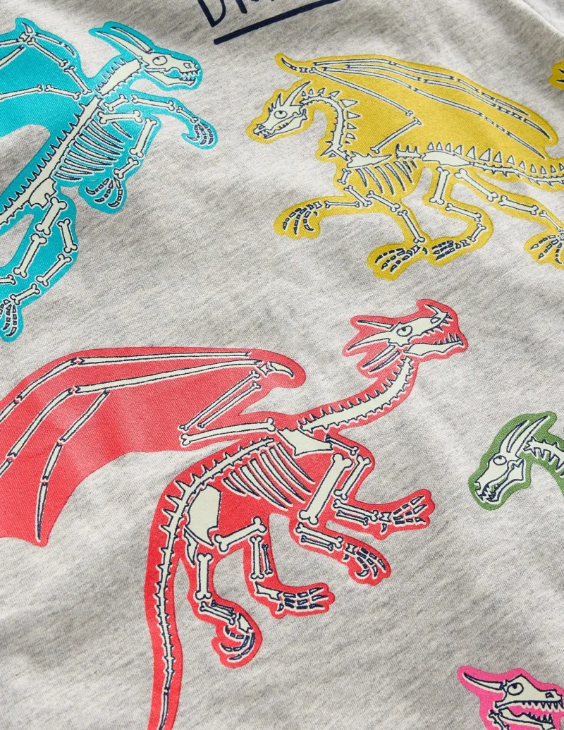 Tops, T-Shirts & Polos-Boden Short Sleeve GITD T-shirt-Grey Marl Dragons GreyMarlDragons