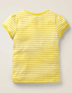 Tops & T-Shirts-Boden Short Sleeve Pointelle Top-Daffodil Yellow/Soft Ivory DaffodilYellow/SoftIvory