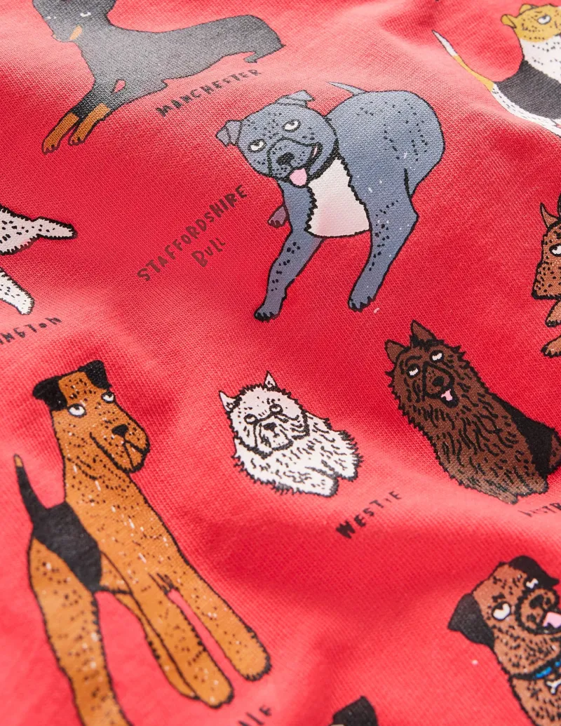 Tops, T-Shirts & Polos-Boden Short Sleeve Printed T-Shirt-Cherry Tomato Red Dogs CherryTomatoRedDogs