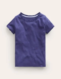 Tops & T-Shirts-Boden Short Sleeve Ribbed T-Shirt-Starboard Blue StarboardBlue